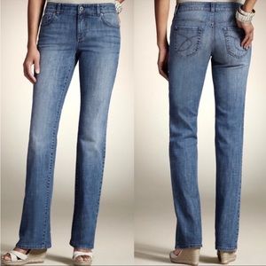 Chico’s Platinum denim light wash ultimate fit slim leg jeans